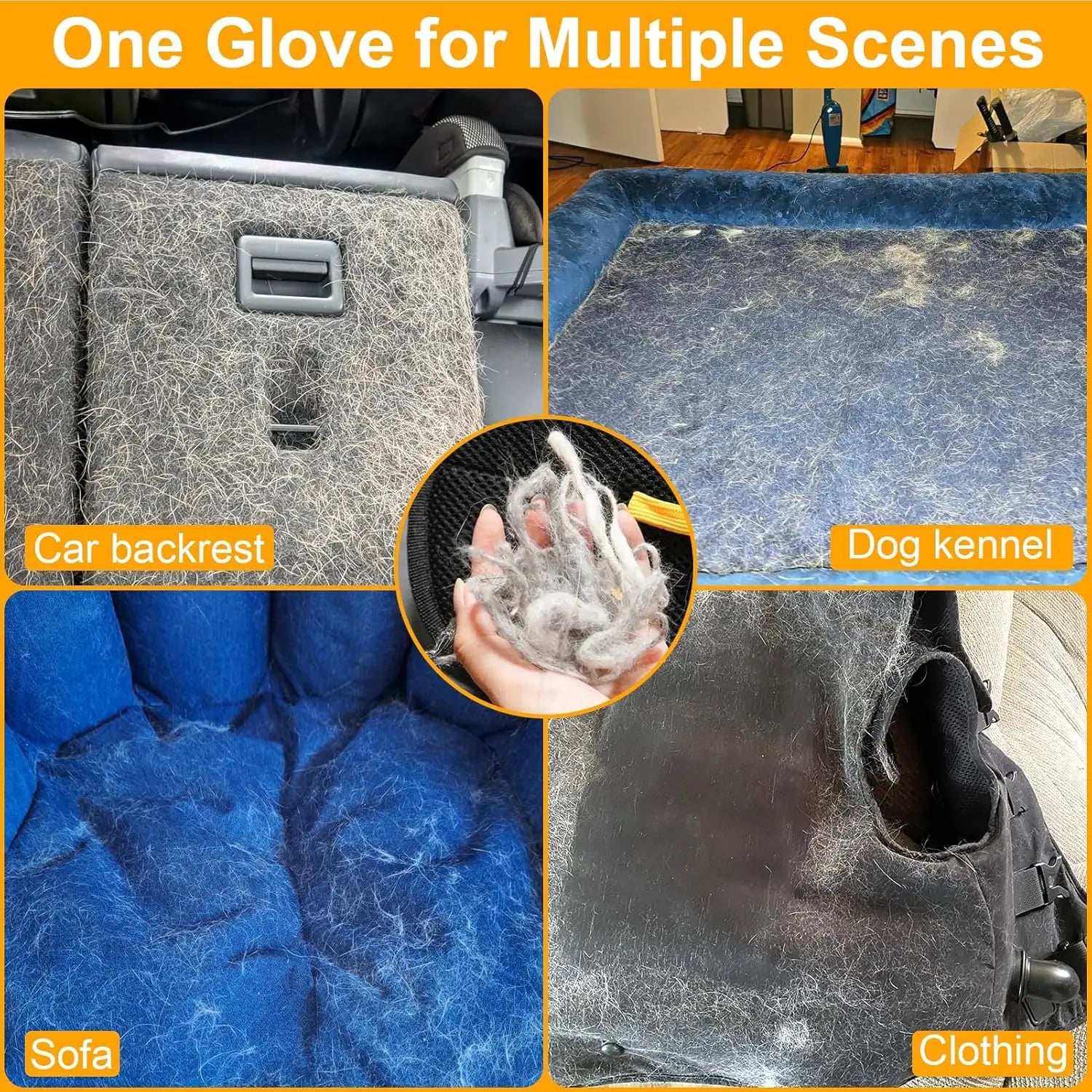 Pet Grooming Glove — Gentle Hair Remover for Dogs, Cats & Long-Haired Pets