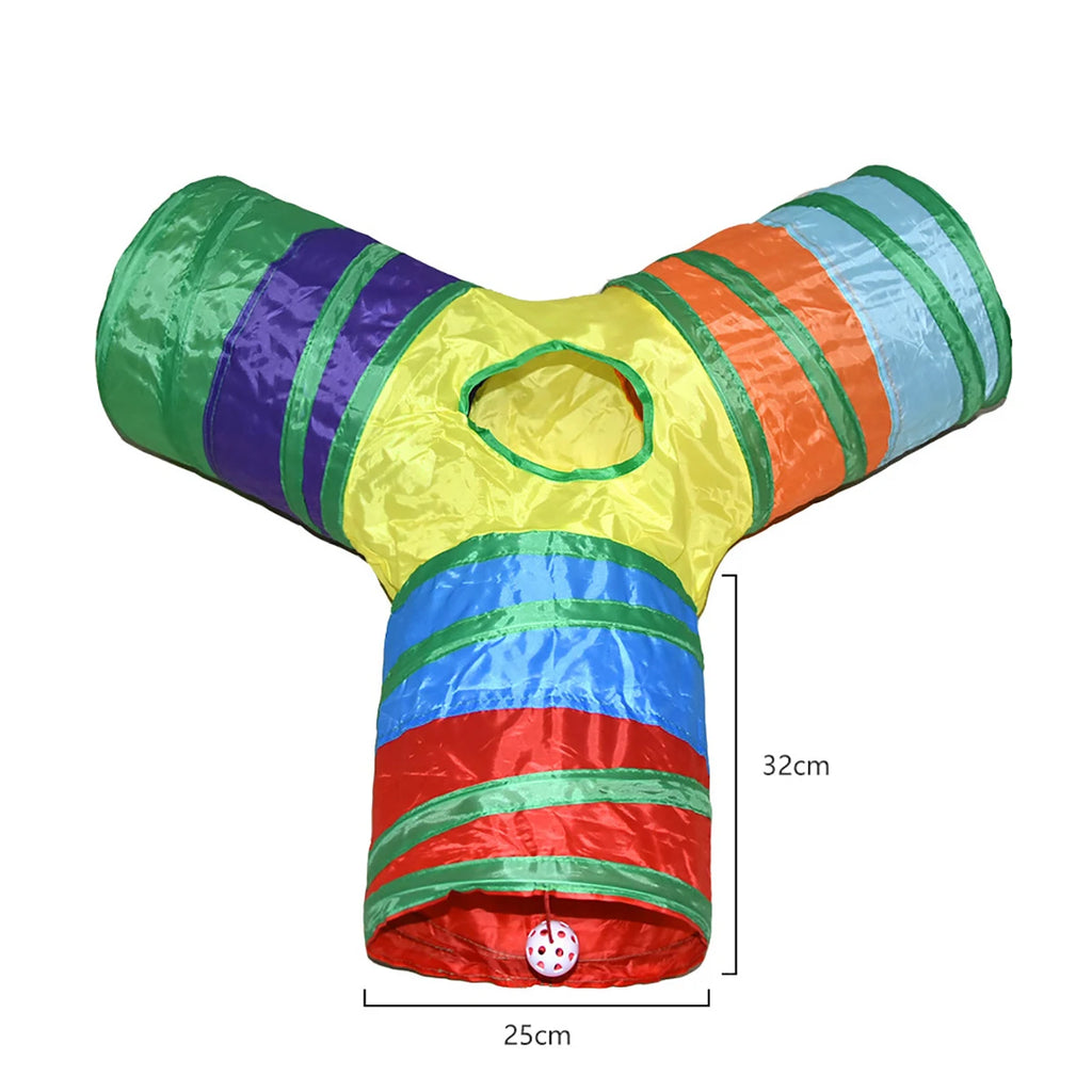 Foldable Pet Tunnel — Interactive Crinkle Play Tube for Cats, Kittens & Rabbits