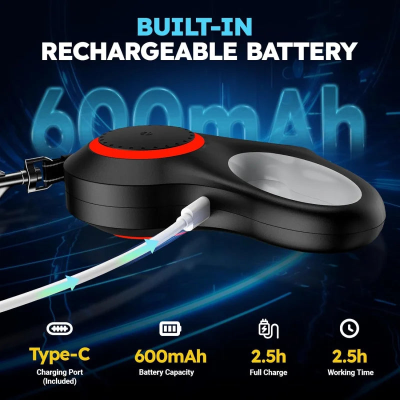 Rechargeable LED Retractable Dog Leash — Bright Light for Safe Night Walks
